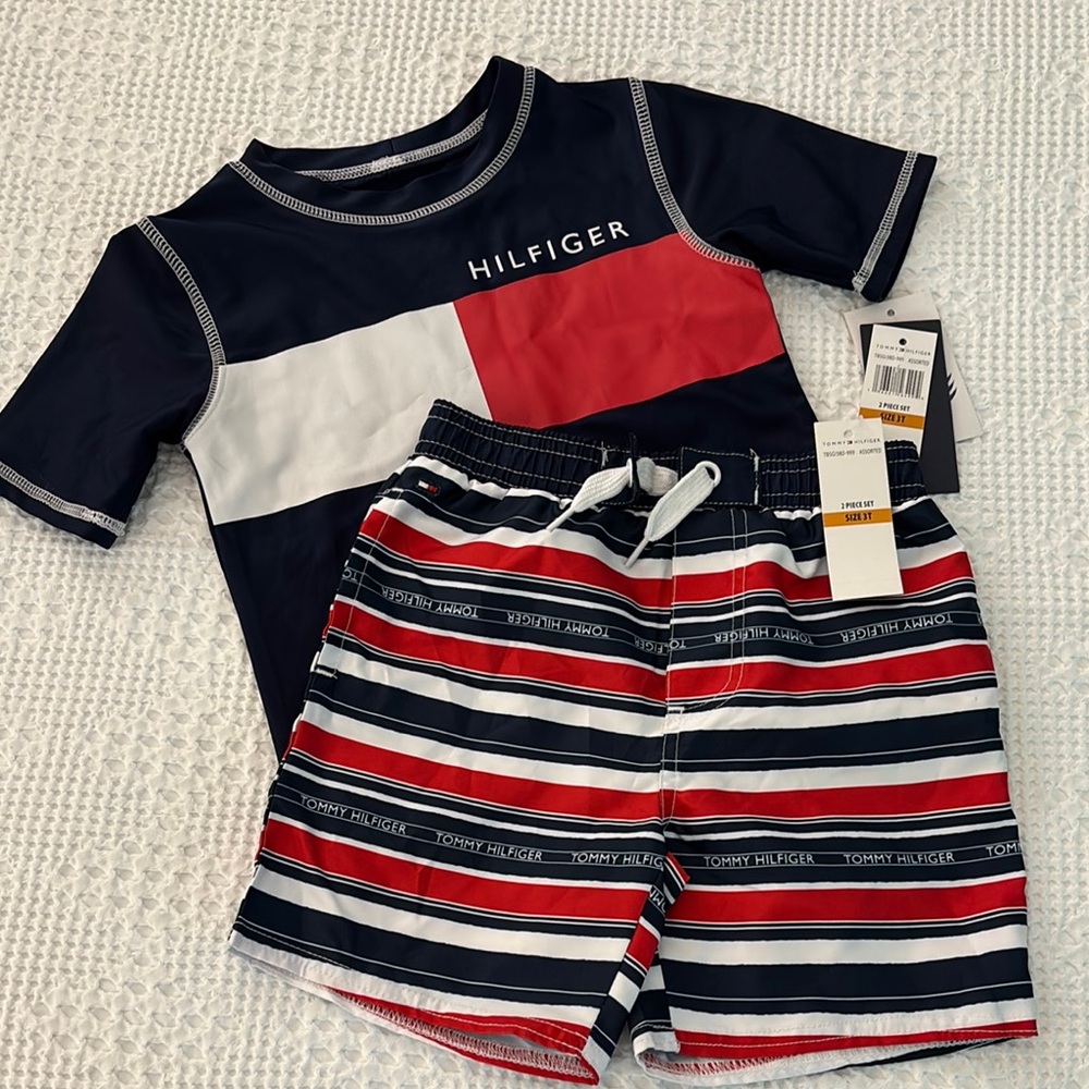 Tommy Hilfiger Rash Guard Bathing Suit 2Pc.